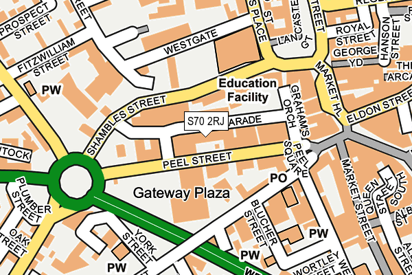 S70 2RJ map - OS OpenMap – Local (Ordnance Survey)