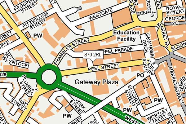 S70 2RL map - OS OpenMap – Local (Ordnance Survey)