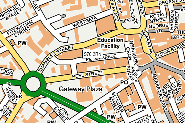S70 2RN map - OS OpenMap – Local (Ordnance Survey)