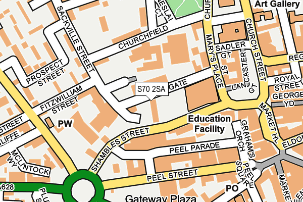 S70 2SA map - OS OpenMap – Local (Ordnance Survey)