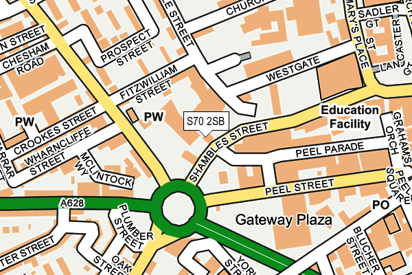 S70 2SB map - OS OpenMap – Local (Ordnance Survey)