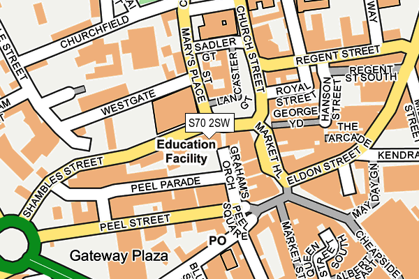 S70 2SW map - OS OpenMap – Local (Ordnance Survey)