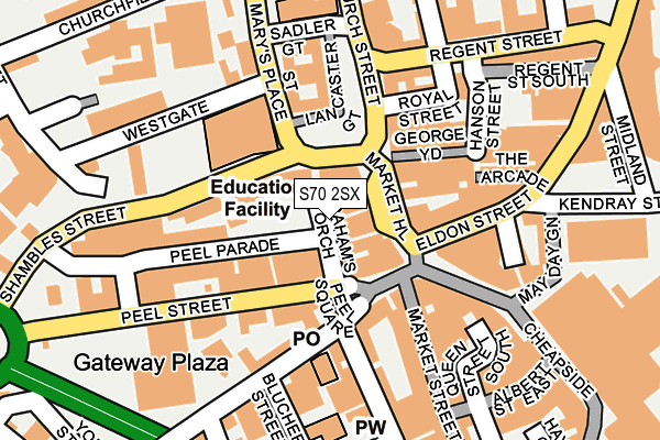 S70 2SX map - OS OpenMap – Local (Ordnance Survey)