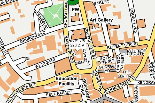 S70 2TA map - OS OpenMap – Local (Ordnance Survey)