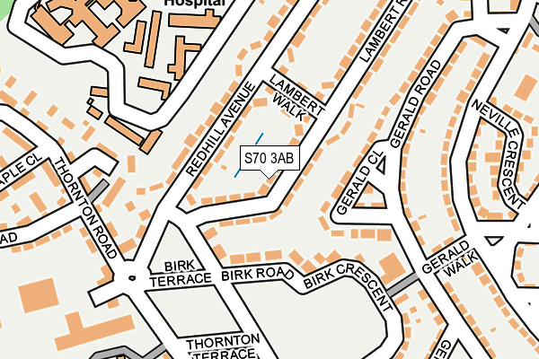 S70 3AB map - OS OpenMap – Local (Ordnance Survey)