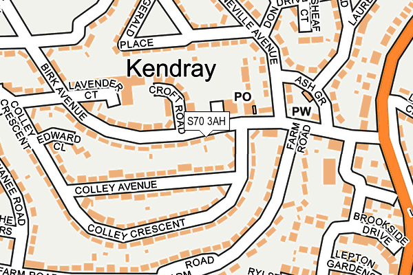 S70 3AH map - OS OpenMap – Local (Ordnance Survey)