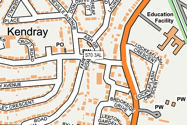S70 3AL map - OS OpenMap – Local (Ordnance Survey)