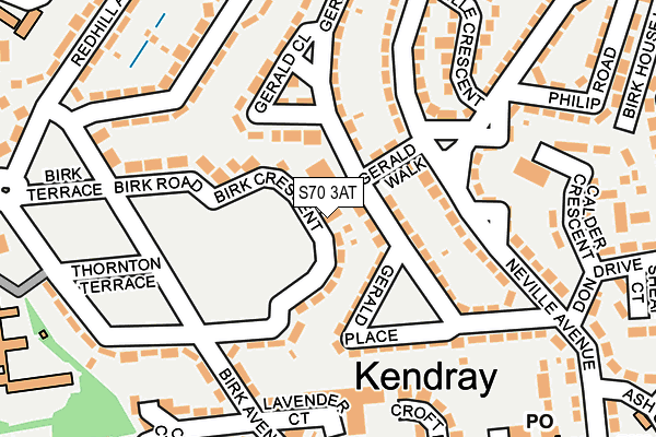 S70 3AT map - OS OpenMap – Local (Ordnance Survey)