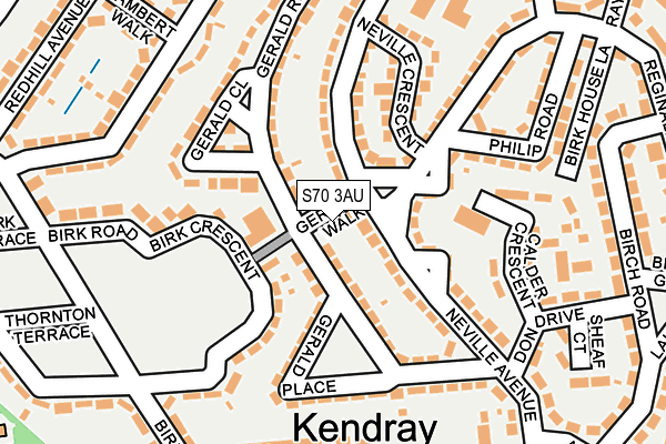 S70 3AU map - OS OpenMap – Local (Ordnance Survey)