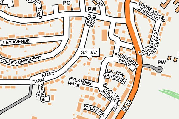 S70 3AZ map - OS OpenMap – Local (Ordnance Survey)