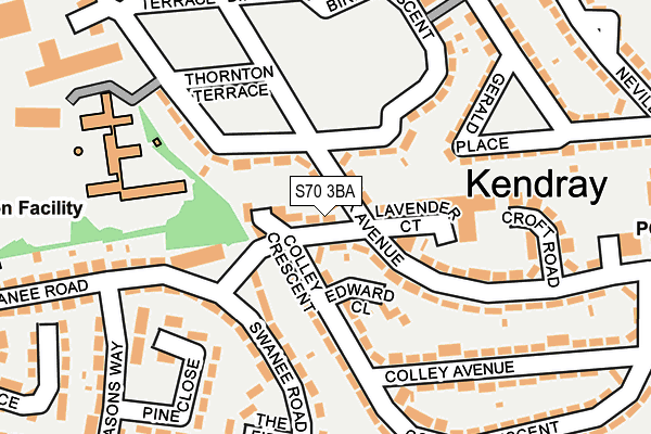S70 3BA map - OS OpenMap – Local (Ordnance Survey)