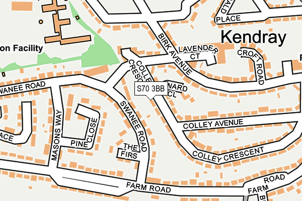 S70 3BB map - OS OpenMap – Local (Ordnance Survey)