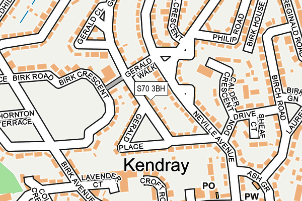 S70 3BH map - OS OpenMap – Local (Ordnance Survey)