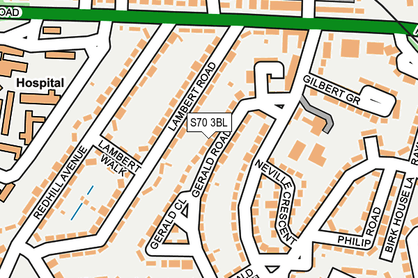 S70 3BL map - OS OpenMap – Local (Ordnance Survey)