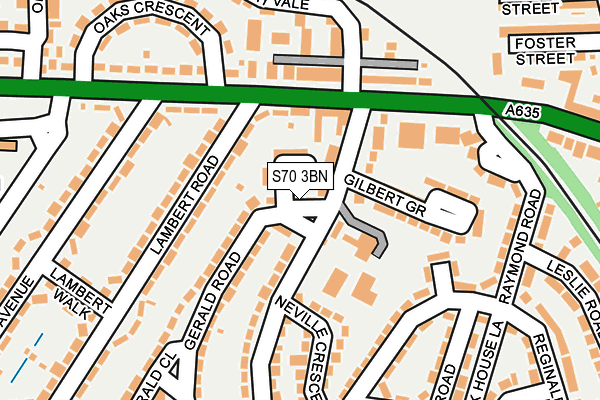 S70 3BN map - OS OpenMap – Local (Ordnance Survey)