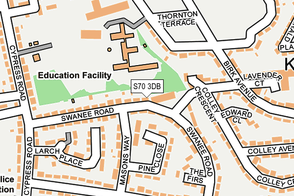 S70 3DB map - OS OpenMap – Local (Ordnance Survey)
