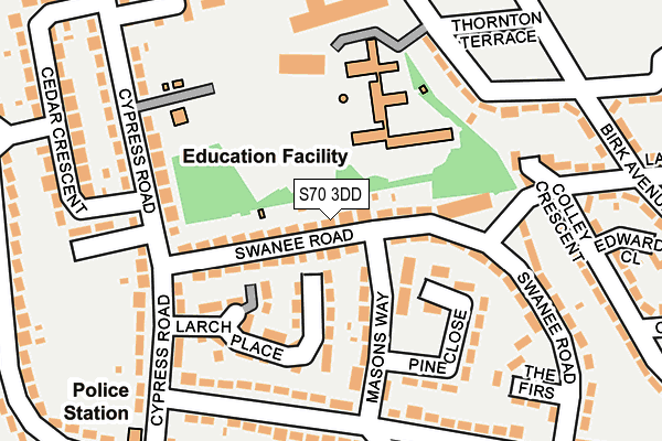 S70 3DD map - OS OpenMap – Local (Ordnance Survey)