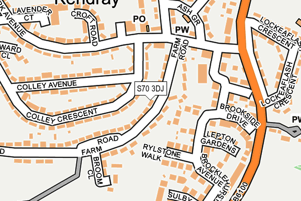 S70 3DJ map - OS OpenMap – Local (Ordnance Survey)