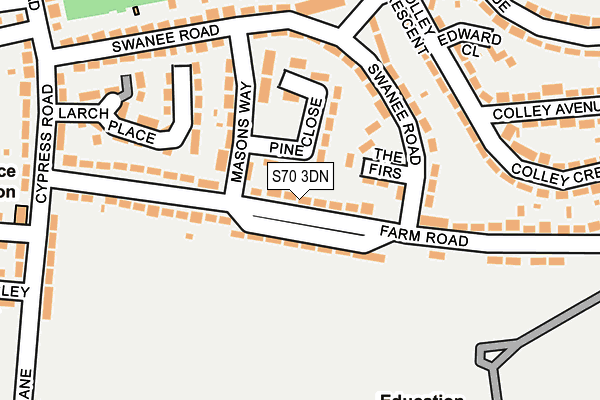 S70 3DN map - OS OpenMap – Local (Ordnance Survey)