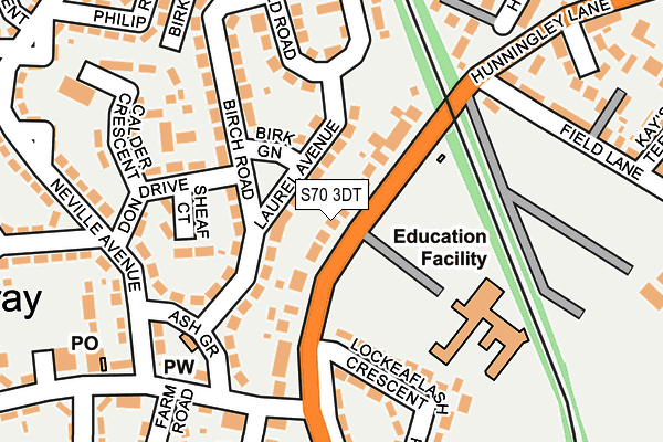 S70 3DT map - OS OpenMap – Local (Ordnance Survey)
