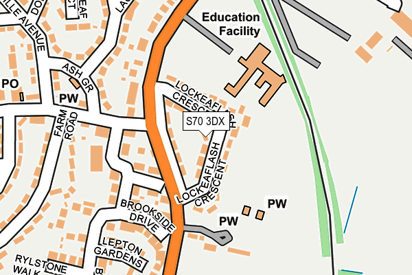 S70 3DX map - OS OpenMap – Local (Ordnance Survey)