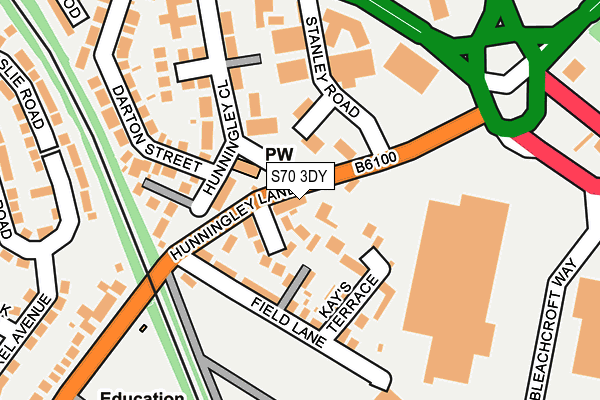 S70 3DY map - OS OpenMap – Local (Ordnance Survey)