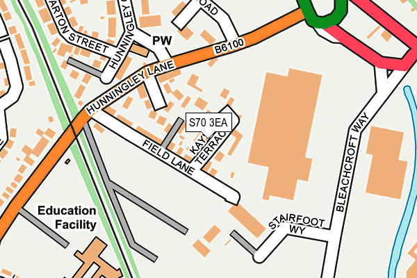 S70 3EA map - OS OpenMap – Local (Ordnance Survey)