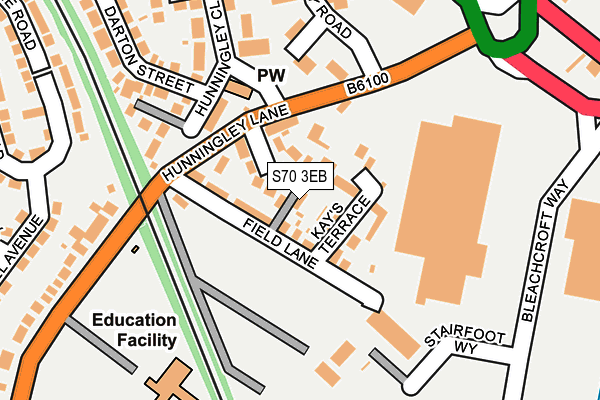 S70 3EB map - OS OpenMap – Local (Ordnance Survey)