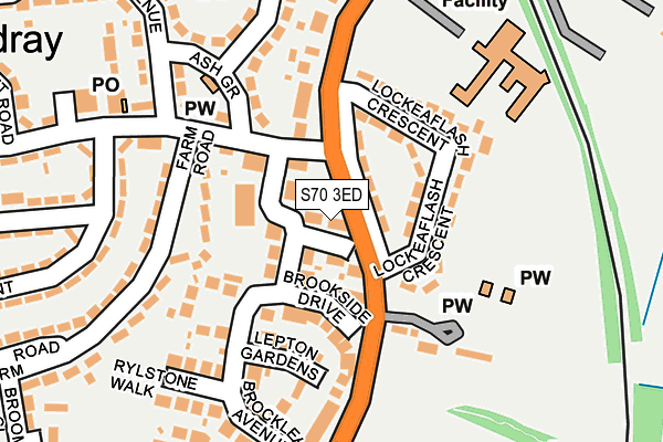 S70 3ED map - OS OpenMap – Local (Ordnance Survey)