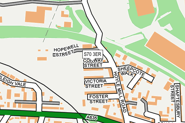 S70 3ER map - OS OpenMap – Local (Ordnance Survey)