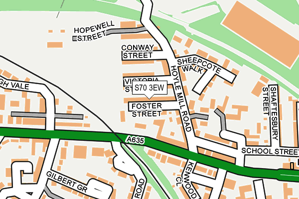 S70 3EW map - OS OpenMap – Local (Ordnance Survey)