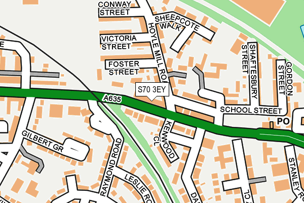 S70 3EY map - OS OpenMap – Local (Ordnance Survey)