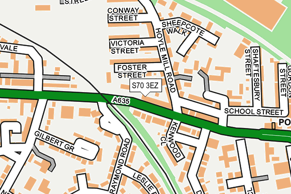 S70 3EZ map - OS OpenMap – Local (Ordnance Survey)