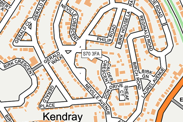 S70 3FA map - OS OpenMap – Local (Ordnance Survey)