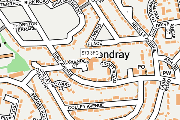 S70 3FG map - OS OpenMap – Local (Ordnance Survey)