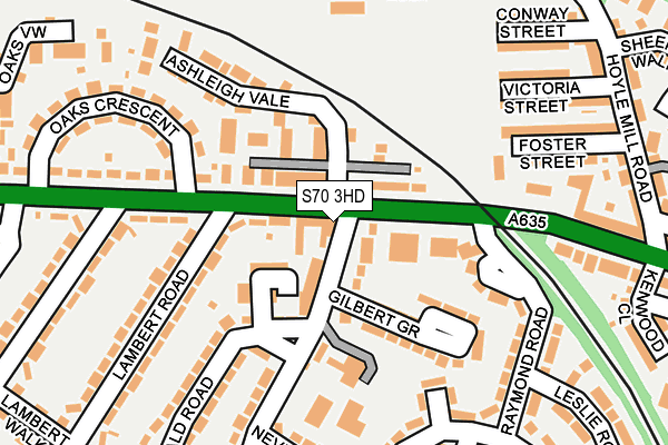 S70 3HD map - OS OpenMap – Local (Ordnance Survey)