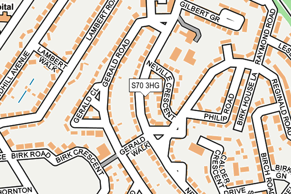 S70 3HG map - OS OpenMap – Local (Ordnance Survey)