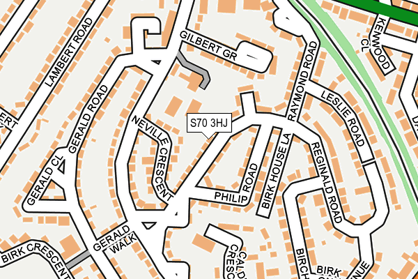 S70 3HJ map - OS OpenMap – Local (Ordnance Survey)