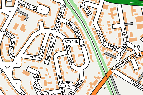 S70 3HN map - OS OpenMap – Local (Ordnance Survey)