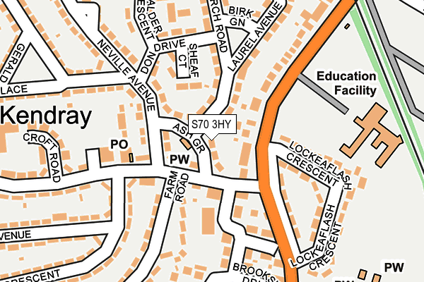 S70 3HY map - OS OpenMap – Local (Ordnance Survey)
