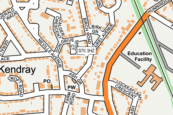 S70 3HZ map - OS OpenMap – Local (Ordnance Survey)