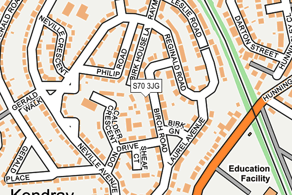 S70 3JG map - OS OpenMap – Local (Ordnance Survey)