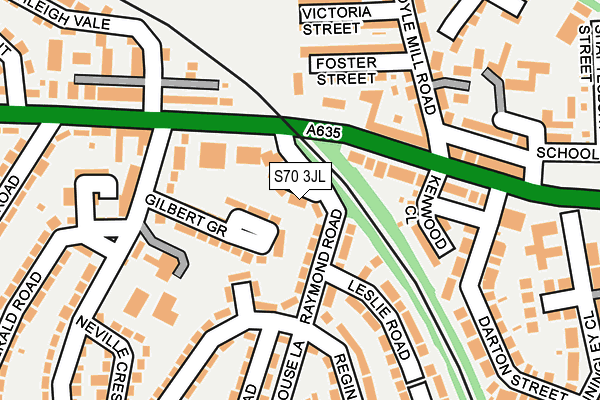 S70 3JL map - OS OpenMap – Local (Ordnance Survey)