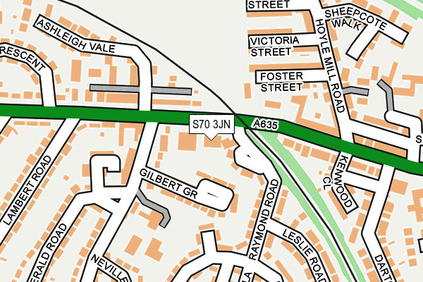 S70 3JN map - OS OpenMap – Local (Ordnance Survey)