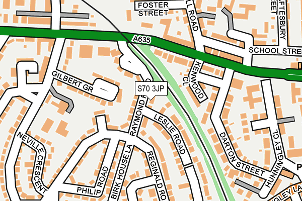 S70 3JP map - OS OpenMap – Local (Ordnance Survey)