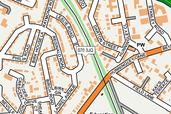 S70 3JQ map - OS OpenMap – Local (Ordnance Survey)