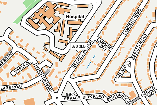 S70 3LB map - OS OpenMap – Local (Ordnance Survey)