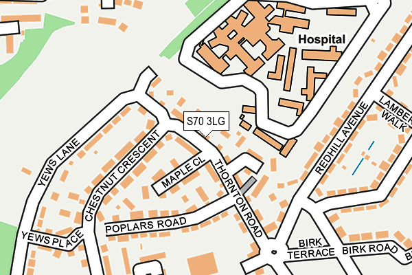 S70 3LG map - OS OpenMap – Local (Ordnance Survey)