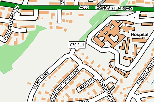 S70 3LH map - OS OpenMap – Local (Ordnance Survey)