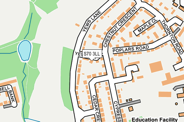S70 3LL map - OS OpenMap – Local (Ordnance Survey)